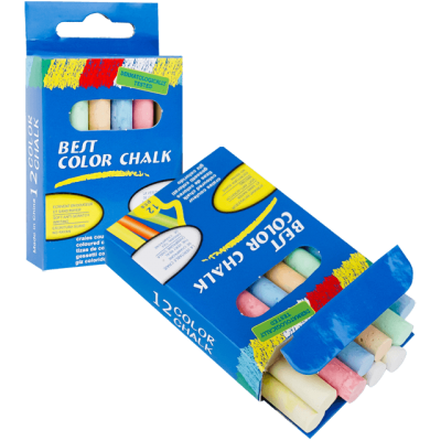 Creta scolara color, rotunda, 12 buc/cutie
